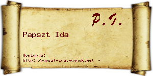 Papszt Ida névjegykártya