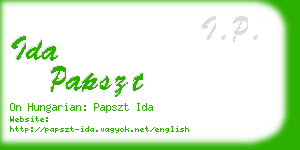 ida papszt business card